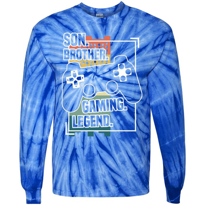 Son Brother Gaming Legend Funny Gamer Great Gift Tie-Dye Long Sleeve Shirt