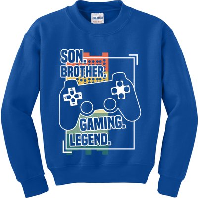 Son Brother Gaming Legend Funny Gamer Great Gift Kids Sweatshirt