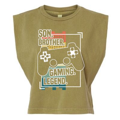 Son Brother Gaming Legend Funny Gamer Great Gift Garment-Dyed Women's Muscle Tee