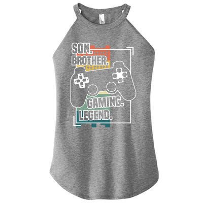 Son Brother Gaming Legend Funny Gamer Great Gift Women’s Perfect Tri Rocker Tank