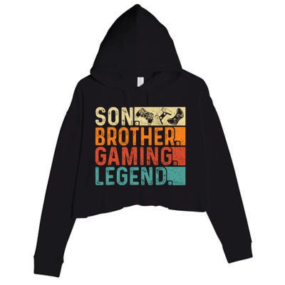 Son Brother Gaming Legend Gamer Crop Fleece Hoodie