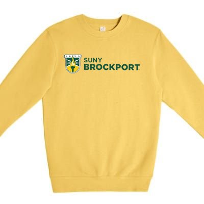 Suny Brockport Golden Eagles Torch Logo Premium Crewneck Sweatshirt