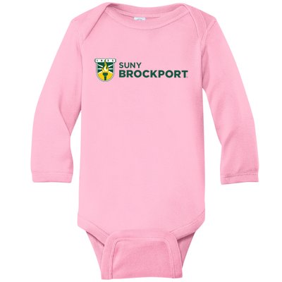 Suny Brockport Golden Eagles Torch Logo Baby Long Sleeve Bodysuit