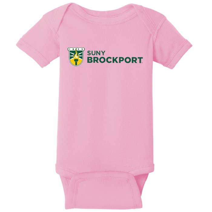 Suny Brockport Golden Eagles Torch Logo Baby Bodysuit