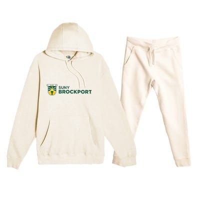 Suny Brockport Golden Eagles Torch Logo Premium Hooded Sweatsuit Set