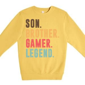 Son Brother Gamer Legend Gift Premium Crewneck Sweatshirt