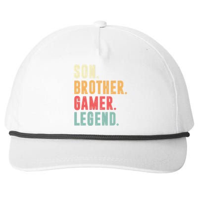 Son Brother Gamer Legend Gift Snapback Five-Panel Rope Hat