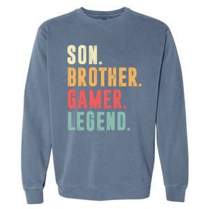 Son Brother Gamer Legend Gift Garment-Dyed Sweatshirt