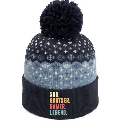 Son Brother Gamer Legend Gift The Baniff Cuffed Pom Beanie