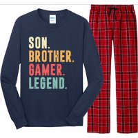 Son Brother Gamer Legend Gift Long Sleeve Pajama Set