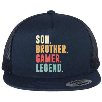 Son Brother Gamer Legend Gift Flat Bill Trucker Hat