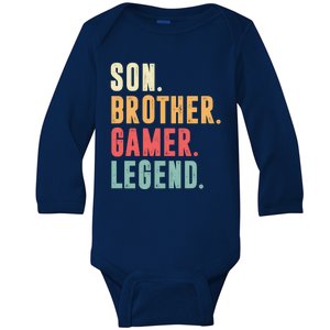 Son Brother Gamer Legend Gift Baby Long Sleeve Bodysuit