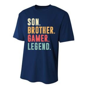 Son Brother Gamer Legend Gift Performance Sprint T-Shirt