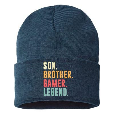 Son Brother Gamer Legend Gift Sustainable Knit Beanie