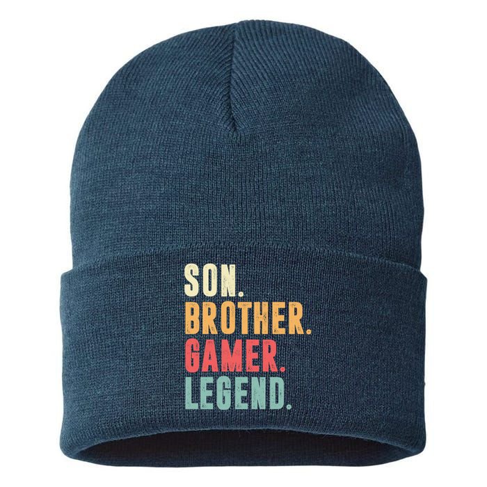 Son Brother Gamer Legend Gift Sustainable Knit Beanie