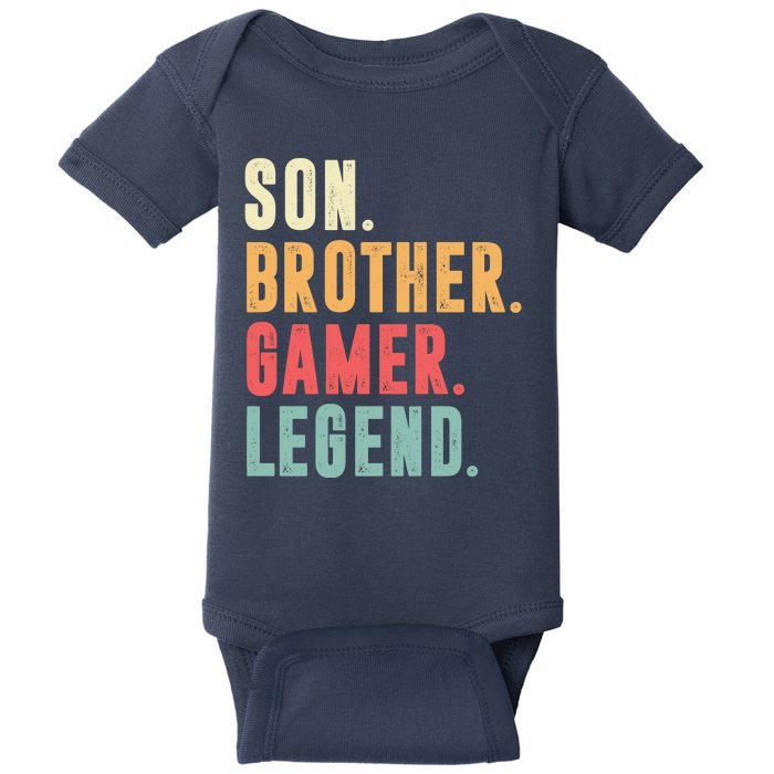 Son Brother Gamer Legend Gift Baby Bodysuit