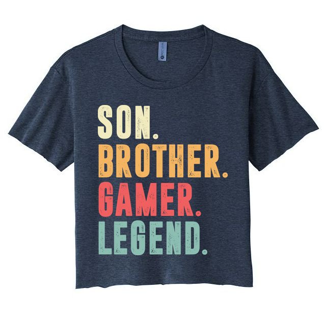 Son Brother Gamer Legend Gift Women's Crop Top Tee