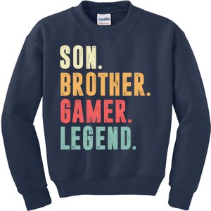 Son Brother Gamer Legend Gift Kids Sweatshirt