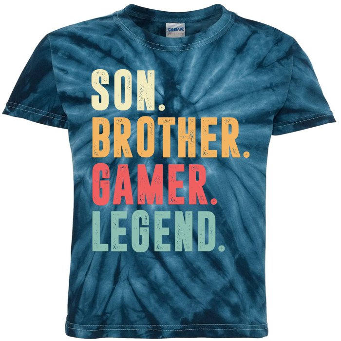 Son Brother Gamer Legend Gift Kids Tie-Dye T-Shirt