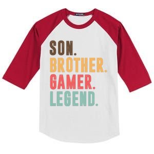 Son Brother Gamer Legend Gift Kids Colorblock Raglan Jersey