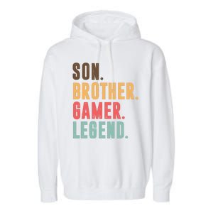 Son Brother Gamer Legend Gift Garment-Dyed Fleece Hoodie