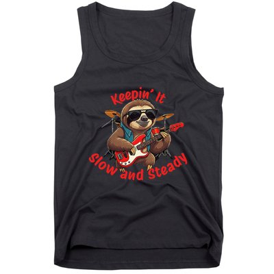 Sloth Bass Guitar Keepin It Slow And Steady Tank Top