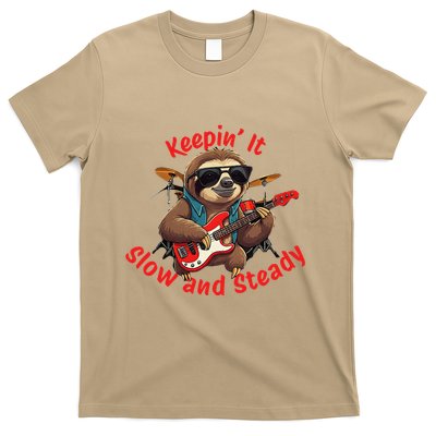 Sloth Bass Guitar Keepin It Slow And Steady T-Shirt