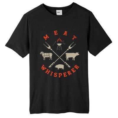 Smoked BBQ Grilling Meat Smoking Meat Whisperer Barbecue Tall Fusion ChromaSoft Performance T-Shirt