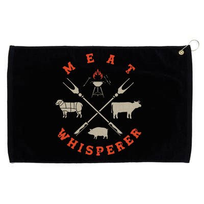 Smoked BBQ Grilling Meat Smoking Meat Whisperer Barbecue Grommeted Golf Towel