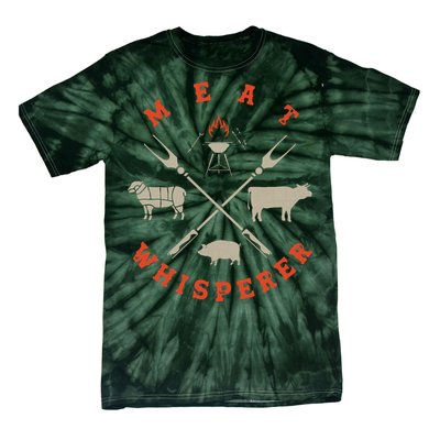 Smoked BBQ Grilling Meat Smoking Meat Whisperer Barbecue Tie-Dye T-Shirt