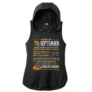 September Birthday Gifts Born In September Virgo Ladies PosiCharge Tri-Blend Wicking Draft Hoodie Tank