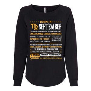 September Birthday Gifts Born In September Virgo Womens California Wash Sweatshirt