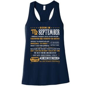 September Birthday Gifts Born In September Virgo Women's Racerback Tank