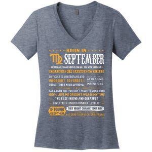 September Birthday Gifts Born In September Virgo Women's V-Neck T-Shirt