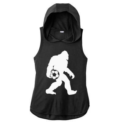 Sasquatch Bigfoot Goalkeeper Funny Soccer Ladies PosiCharge Tri-Blend Wicking Draft Hoodie Tank