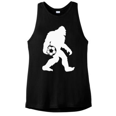 Sasquatch Bigfoot Goalkeeper Funny Soccer Ladies PosiCharge Tri-Blend Wicking Tank