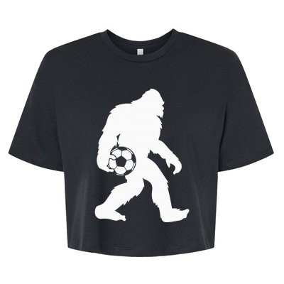 Sasquatch Bigfoot Goalkeeper Funny Soccer Bella+Canvas Jersey Crop Tee