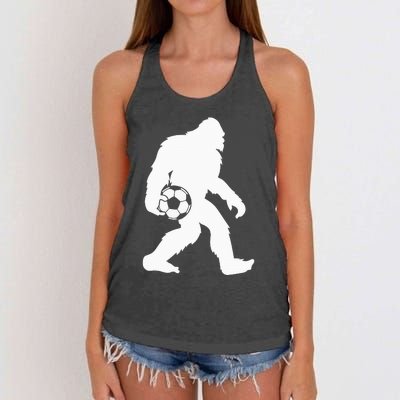 Sasquatch Bigfoot Goalkeeper Funny Soccer Women's Knotted Racerback Tank