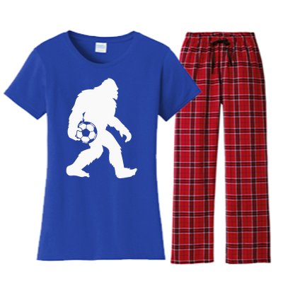 Sasquatch Bigfoot Goalkeeper Funny Soccer Women's Flannel Pajama Set