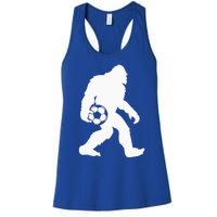 Sasquatch Bigfoot Goalkeeper Funny Soccer Women's Racerback Tank