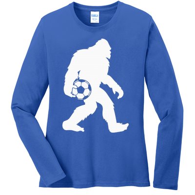 Sasquatch Bigfoot Goalkeeper Funny Soccer Ladies Long Sleeve Shirt