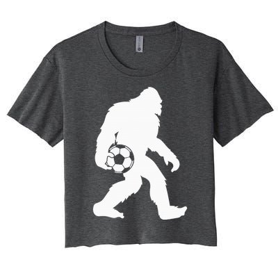 Sasquatch Bigfoot Goalkeeper Funny Soccer Women's Crop Top Tee