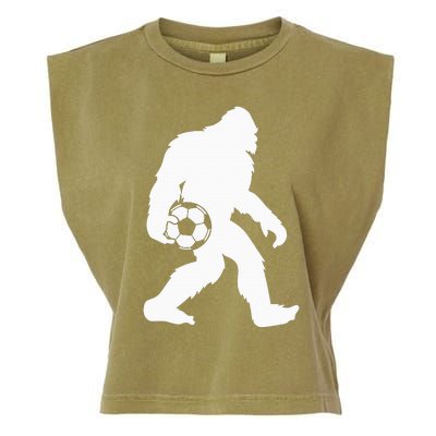 Sasquatch Bigfoot Goalkeeper Funny Soccer Garment-Dyed Women's Muscle Tee