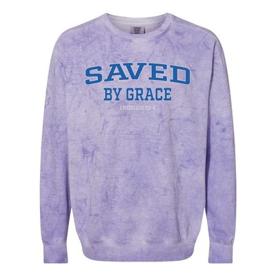 Saved by Grace Quote Christian Hymn Lyric Gospel Salvation Colorblast Crewneck Sweatshirt