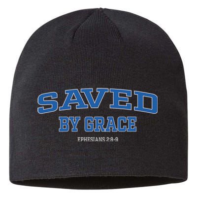 Saved by Grace Quote Christian Hymn Lyric Gospel Salvation Sustainable Beanie