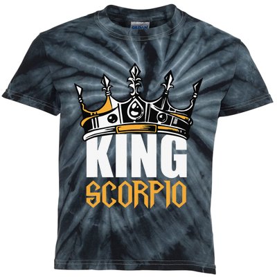 Scorpio Birthday Gifts King Scorpio Zodiac Kids Tie-Dye T-Shirt