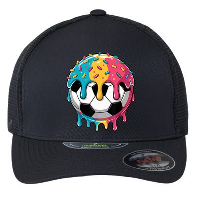 Soccer Boy Girl Ice Cream Soccer Drip Flexfit Unipanel Trucker Cap