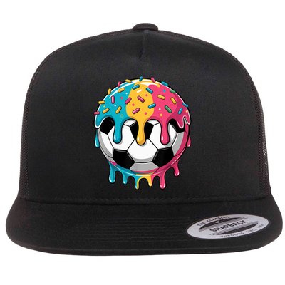 Soccer Boy Girl Ice Cream Soccer Drip Flatbill Hat