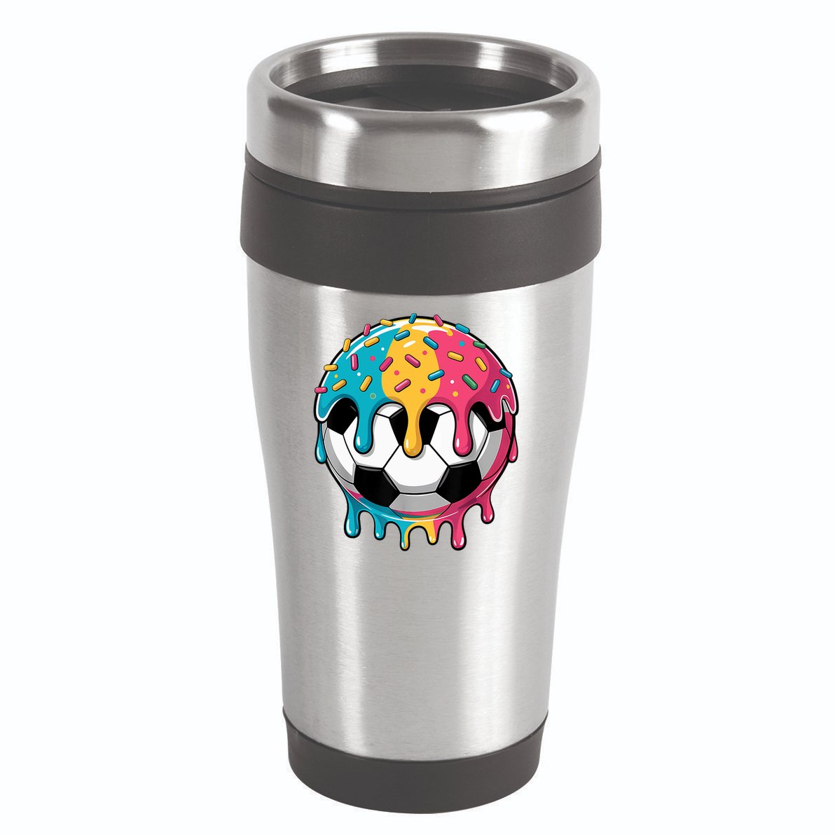 Soccer Boy Girl Ice Cream Soccer Drip 16oz Travel Tumbler