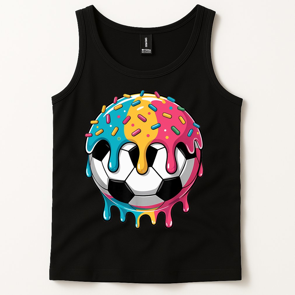 Soccer Boy Girl Ice Cream Soccer Drip Tank Top